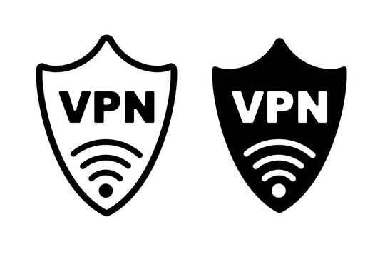 vector VPN icon set. Clip art isolated on transparent background.