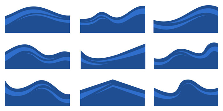 Modern shape banner with flowing wave design. Vector blue header template for website layouts, presentations and business materials with elegant curves.
