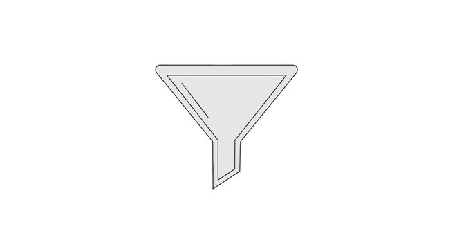 Simple funnel icon outline on white background, clean design, filtering concept