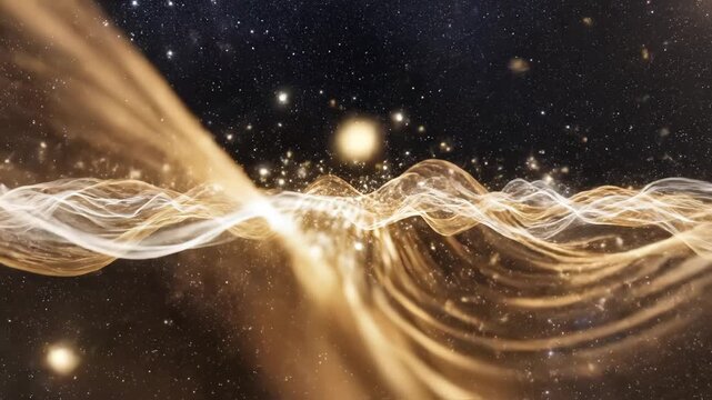 Cosmic wave in starry space for outdoor lifestyle brands and nature documentaries