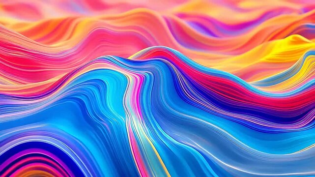Digital rainbow color mountain wavy curve abstract  background