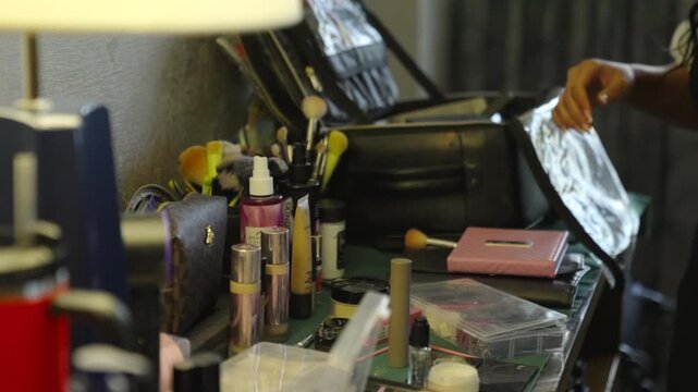 Organized Professional Makeup Kit With Brushes and Cosmetic Palettes For Beauty Artists for wedding