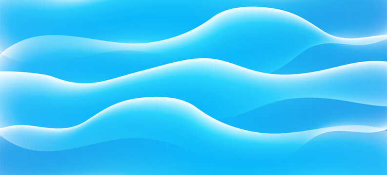 Abstract blue wave background with smooth flowing curves, soft white gradients, layered liquid shapes, modern minimal style, clean vector illustration