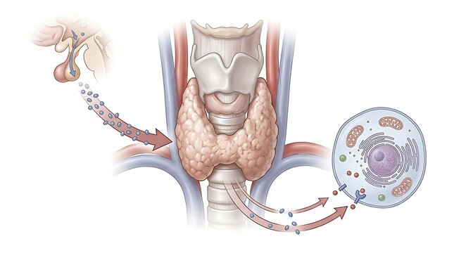 Hypothyroidism Slow Metabolism Medical Illustration