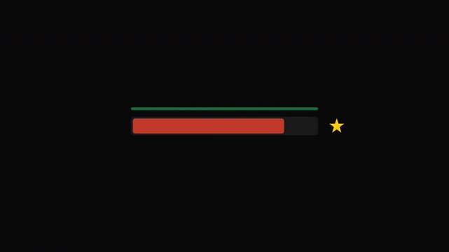 A green line intersects a red rectangle and black square with a yellow star on a black background