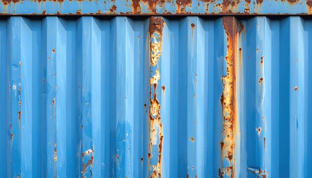 Rusty blue shipping container panel