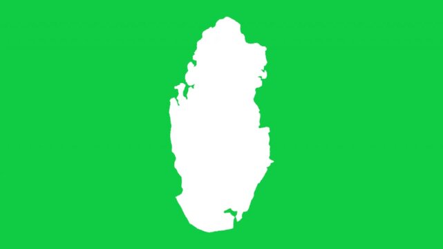 Qatar wiggle animation map loop green background
