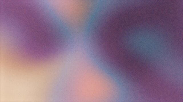 Abstract soft modern grainy gradient, seamless loop. Purple, blue, orange. Digital animation.