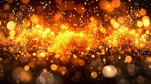 Digital golden flashing abstract background