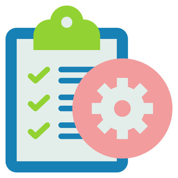 checkboard setting setup checklist report document paper flat style icon