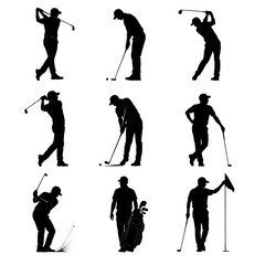 Naklejka premium silhouettes of people skiing