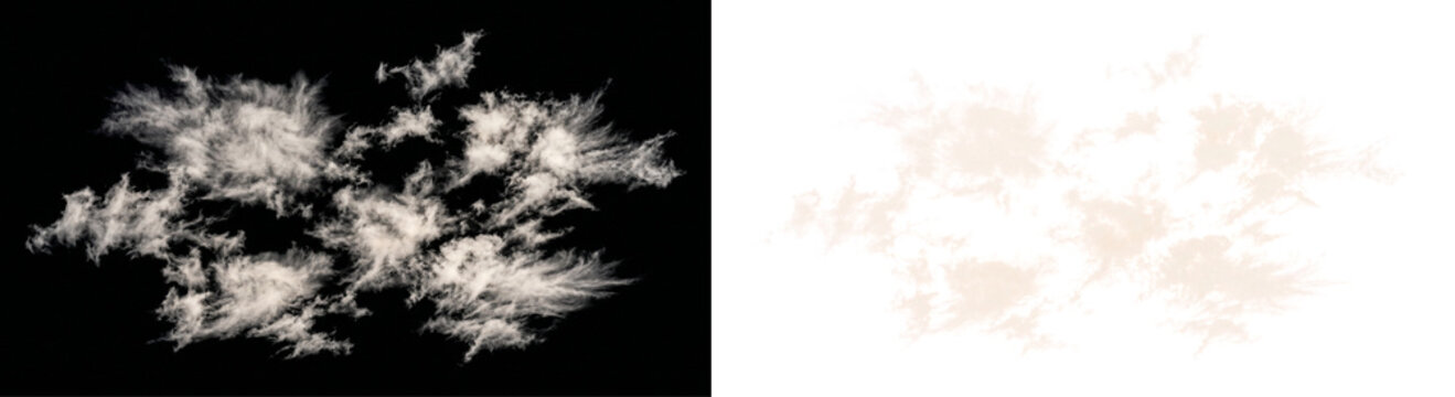 Abstract cumulus white cloud alpha channel transparency isolated cutout for creative design projects atmospheric weather textures soft puffy sky elements high quality natural vapor formation