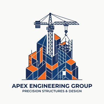 Modern construction and engineering firm logo design.