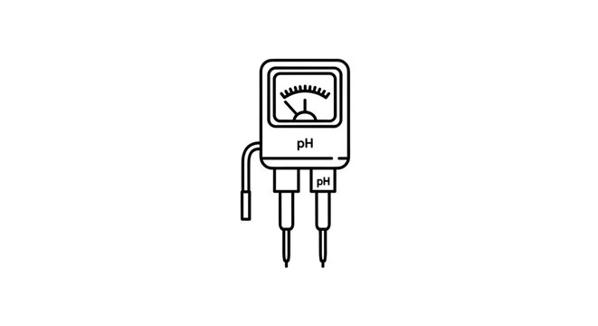 pH meter, laboratory equipment, chemistry tool, science instrument, vector illustration