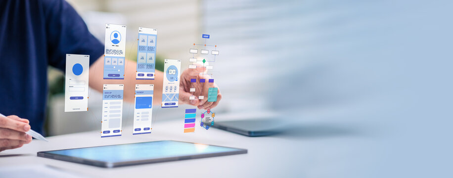 Agentic ai brings automation to coding, design, programming, and ux, while a developer creates ui with prompt engineering for artificial intelligence software and vibe coding.