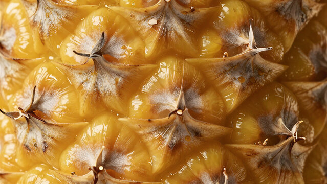 A close-up look at the golden textures of a pineapple