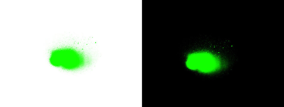 Green Glow Blurry Organic Blob Abstract on White and Black Background