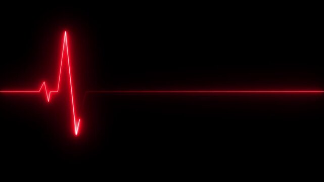 Medical concept of a heartbeat waveform fading to a flat line on representing life and death emergency situations.
