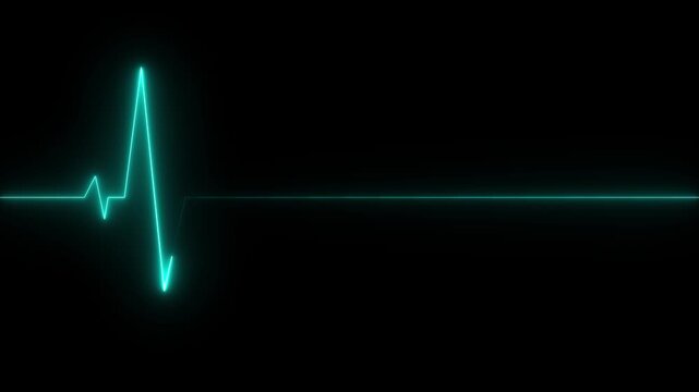 Medical concept of a heartbeat waveform fading to a flat line on representing life and death emergency situations.