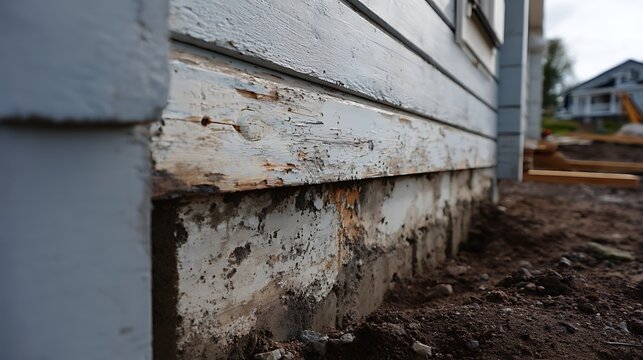 Rotting Wooden Foundation of an Old House / 古い家の腐った木製の土台