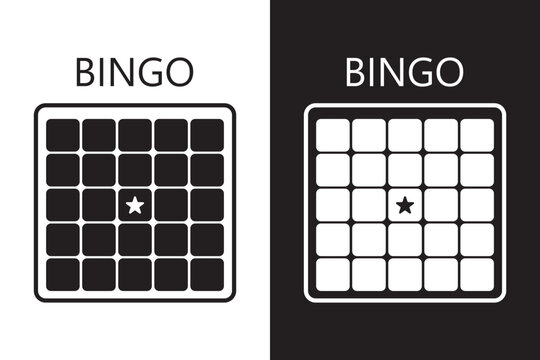 Black and white bingo card design with a bold silhouette
