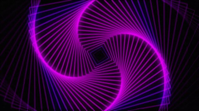 Abstract futuristic technology background with geometric pattern concept on the black background. Seamless looping. Motion graphics of infinity geometric design. 4k video animation.