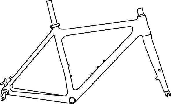 Close up of a bicycle frame rear dropout isolated on white background