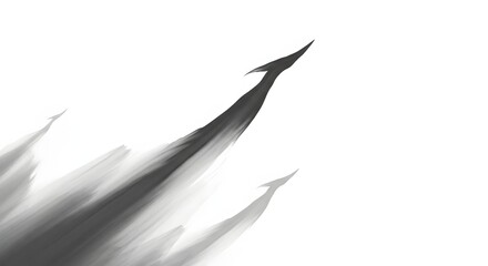Obraz premium Abstract brush stroke illustration on white background depicting movement speed energy and minimalist art style with black ink flowing in dynamic diagonal lines