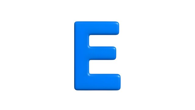 3d blue letter E
