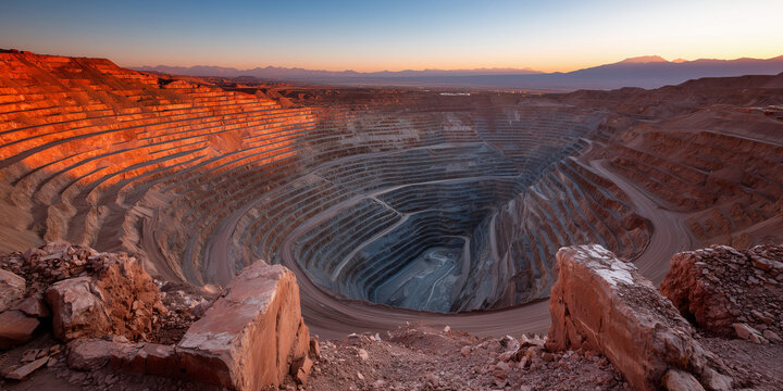 Global inflation impact on tech investments in mining atacama desert aerial view geographical analysis