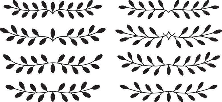 Set of tree branches borders