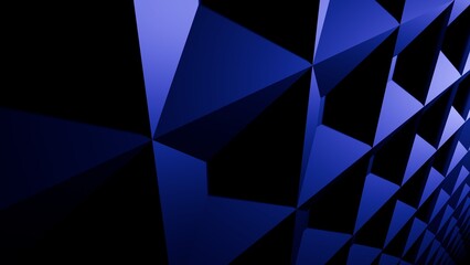 Obraz premium Abstract Blue Geometric Faceted Wall Futuristic 3D Background Texture