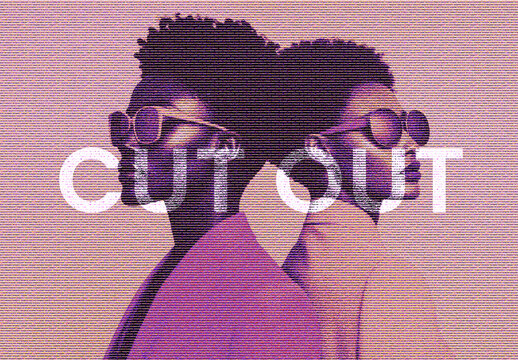 Cut Out Texture Photo Effect Mockup