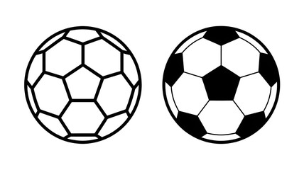 Fototapeta premium Football soccer ball icons black and white illustrations