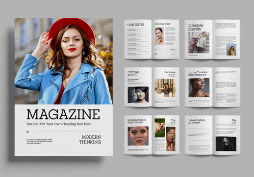 Modern Fashion Magazine Template Clean Editorial Layout Design