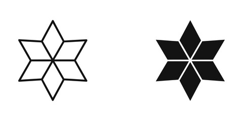 Geometric six pointed star shape vector illustration with sacred geometry line art modern art © ICON  WAREHOUSE