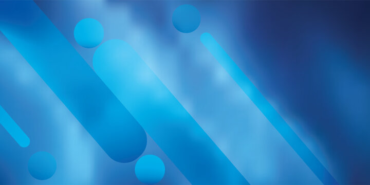Blue Abstract Background With Diagonal Shapes, Rounded Elements and Modern Technology Design