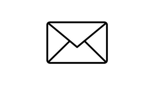Envelope Vector Illustration | Minimalist Line Art Mail Icon | Editable Graphic for Communication, Email, Message, and Postal Design Projects