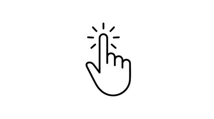 Fototapeta premium Hand Click Vector Illustration | Minimalist Line Art Tap Icon | Editable Graphic for Technology, Interaction, and Digital Interface Design Projects