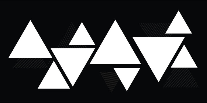 White Geometric Triangles Arranged in Cluster.