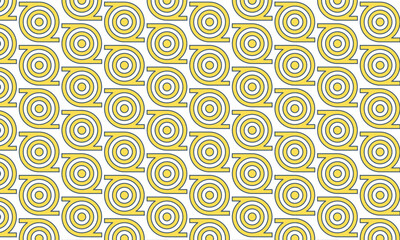 Fototapeta premium Vibrant retro geometric seamless pattern with yellow concentric circles for modern apparel and creative branding