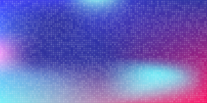 Led screen light background with pixel pattern. Digital TV display. LCD and LED Dot Pixels. Electronic diode effect. Projector grid template. Abstract technology, innovation background. Tech Vector.