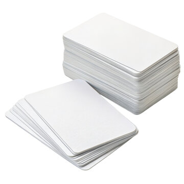 Collection of blank flashcards arranged on a white background for various learning activities and study purposes