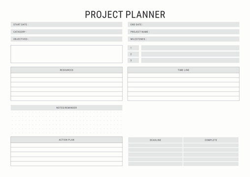 Project Planner Template for Task Management and Organization