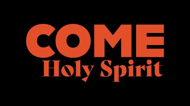 Pentecost Text Animation. Holy Spirit Fire Typography with Cinematic Christian Background