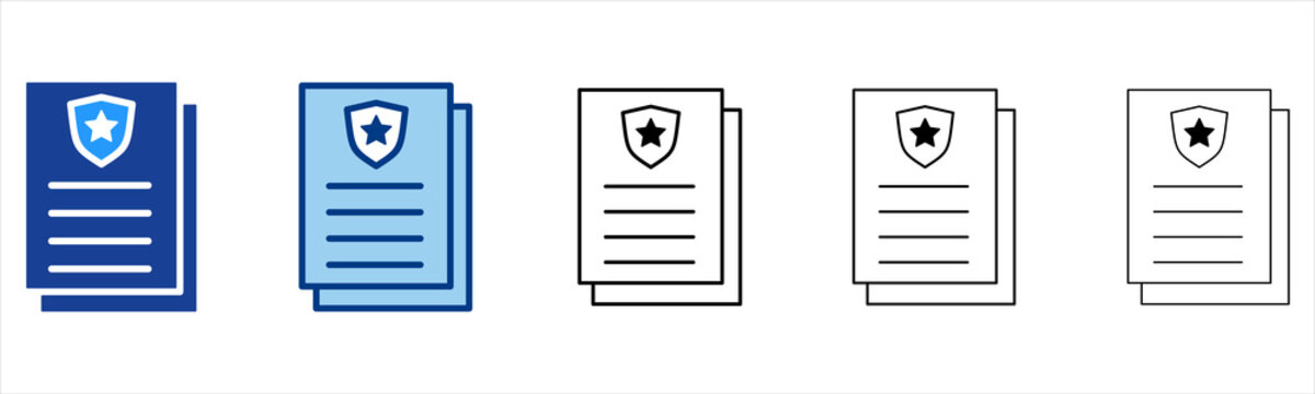 Report  Icon In Different Color And Outline Style 