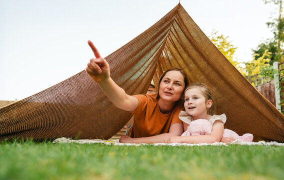 Summer holidays. Mother and daughter spending time together