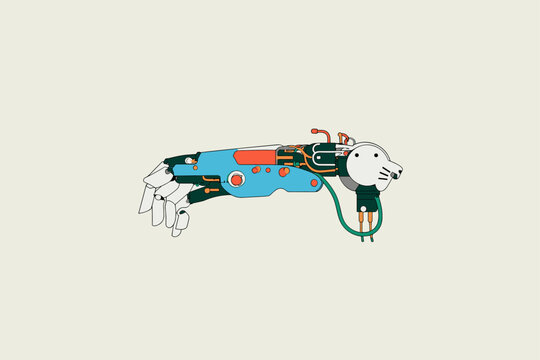 Detailed blueprint schematic of an advanced bionic prosthetic arm