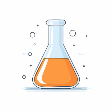 Laboratory Flask with Orange Liquid