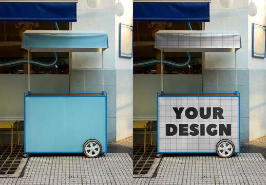 Mockup Of Customizable Poster On Food Cart